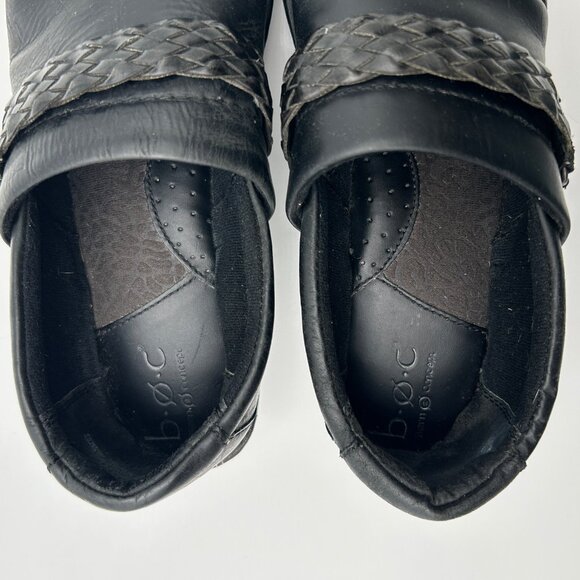 BOC Born Concept Black Leather Clog Comfort Slip On Shoes 9.5M Rounded Toe - Picture 5 of 10